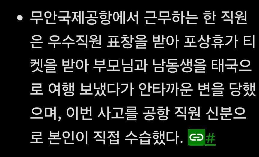 [마플] 무안공항 직원분 공항 직원 신분으로 이번 사고 본인이 수습하셨댜..ㅠㅠㅠ | 인스티즈