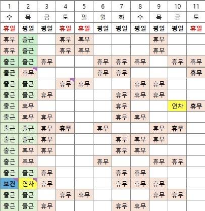 [잡담] 스케줄근무 왤케 많이 쉬는 느낌 이지 | 인스티즈