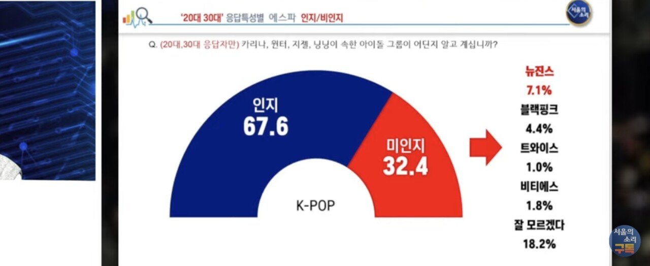 [정보/소식] 서울의 소리 여론조사 피셜 2030대 30퍼이상이 에스파 몰라 | 인스티즈