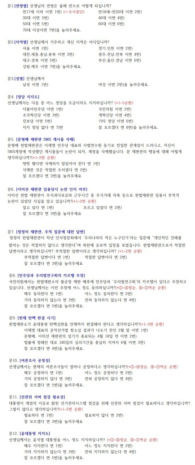 [정보/소식] 윤석열 지지율 50% 여론조사 질문지 전문 | 인스티즈