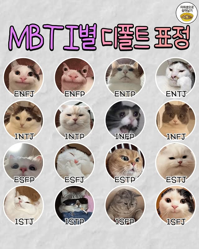 [정보/소식] mbti 별 디폴트 표정.jpg | 인스티즈