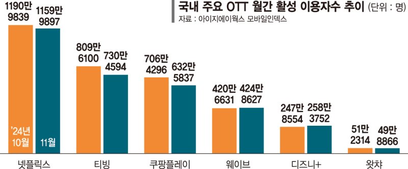 [잡담] 이게 11월 발표 오티티 이용자수 | 인스티즈