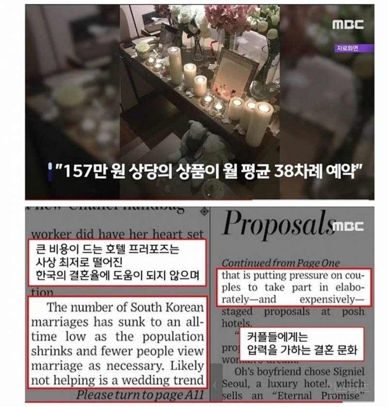 외신 1면에 뜬 '한국의 프러포즈 문화' | 인스티즈