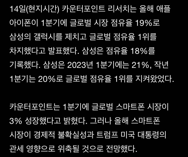 현재 아이폰한테 1위 또 빼앗긴 갤럭시..jpg | 인스티즈