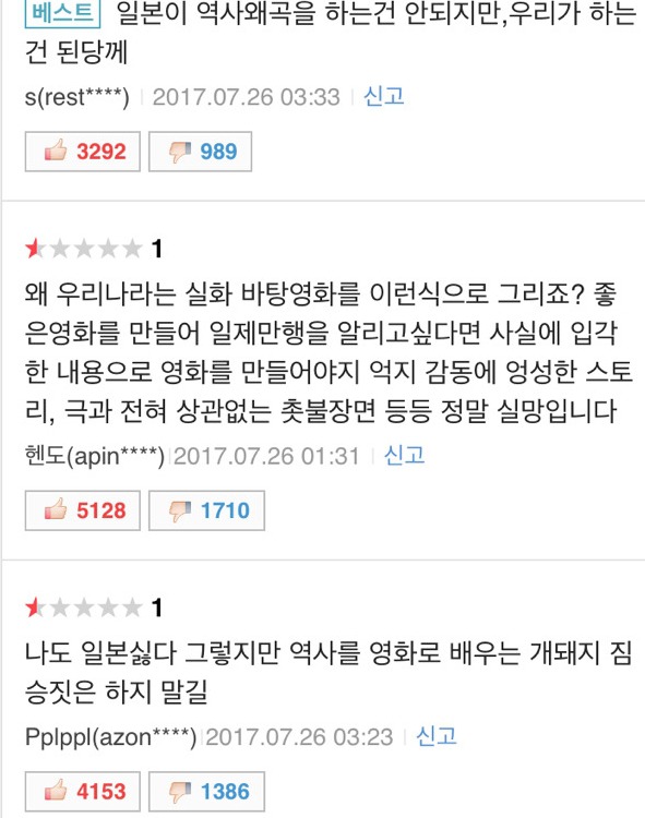 군함도 네이버 평점 중 레알 공감가는 거 +추가 | 인스티즈