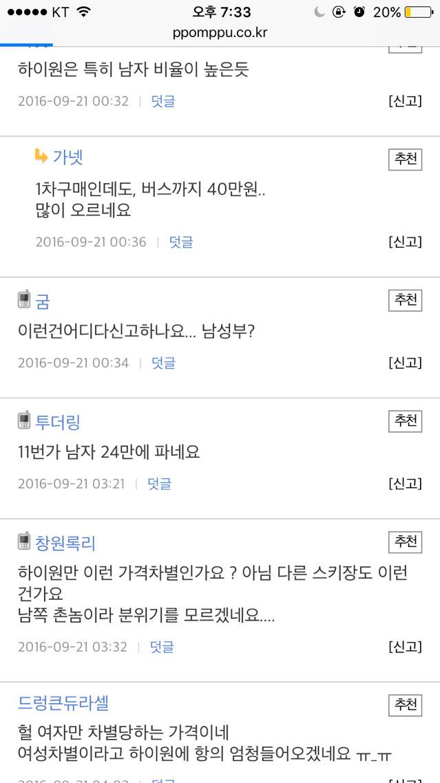 스키 시즌권이 남자가 더 비싸니 여자보고 대신 화내달라는 뽐뿌인들 | 인스티즈