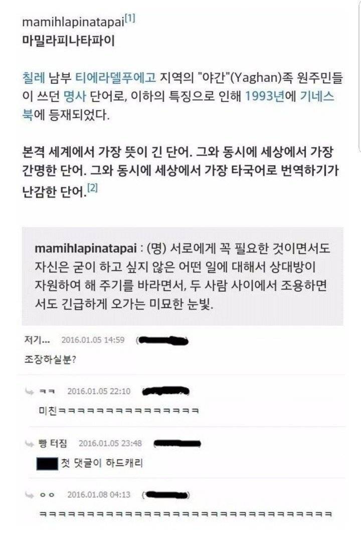 가장 뜻이 긴 단어로 기네스북 등재된 단어 (feat.한글의 위엄) | 인스티즈