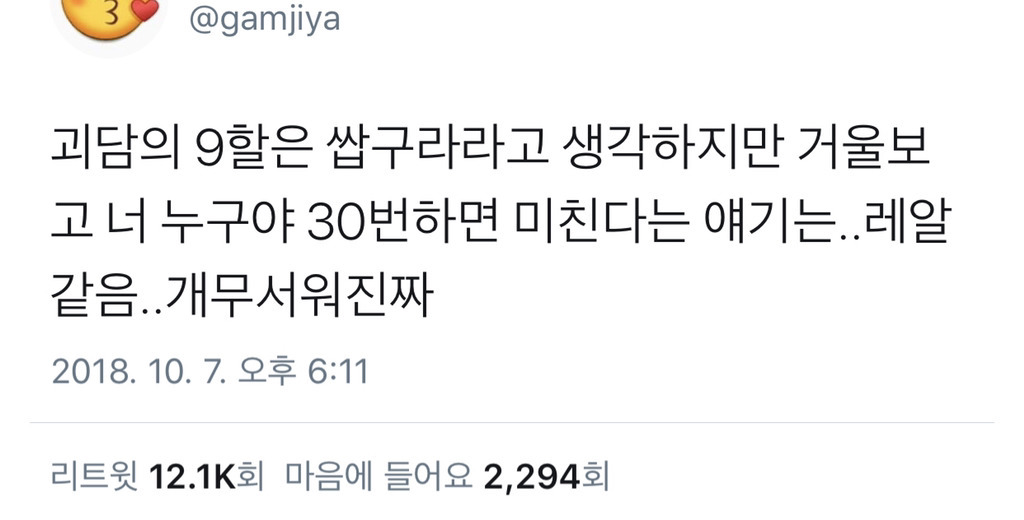 거울 보고 '너 누구야' 30번 하면 사람이 미친다 | 인스티즈