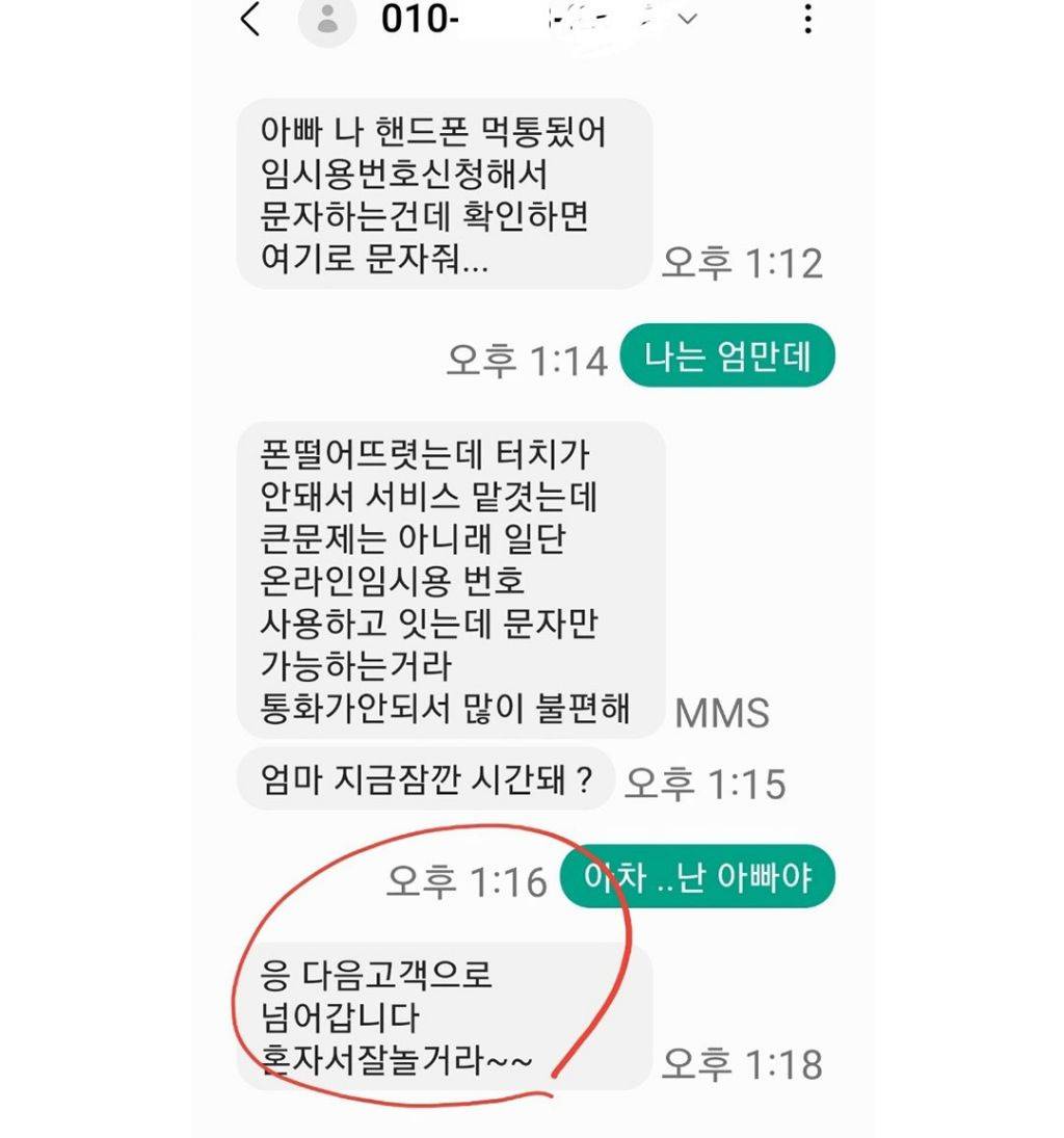 피싱범을 조종하는 아빠