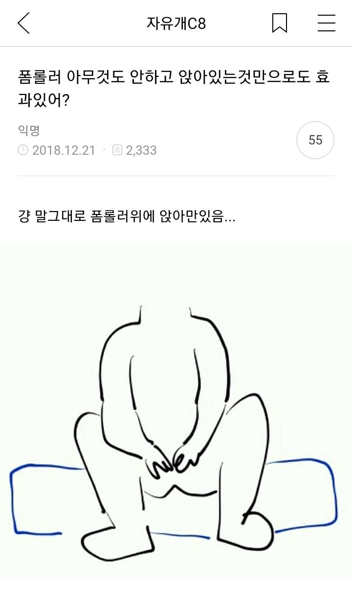 폼롤러 아무것도 안하고 앉아있는것만으로도 효과있어? | 인스티즈