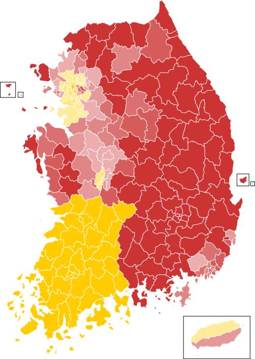 대한민국 전체가 뭔가에 씌였던 것 같던 2012년 18대 대선 지역별 투표 결과 | 인스티즈