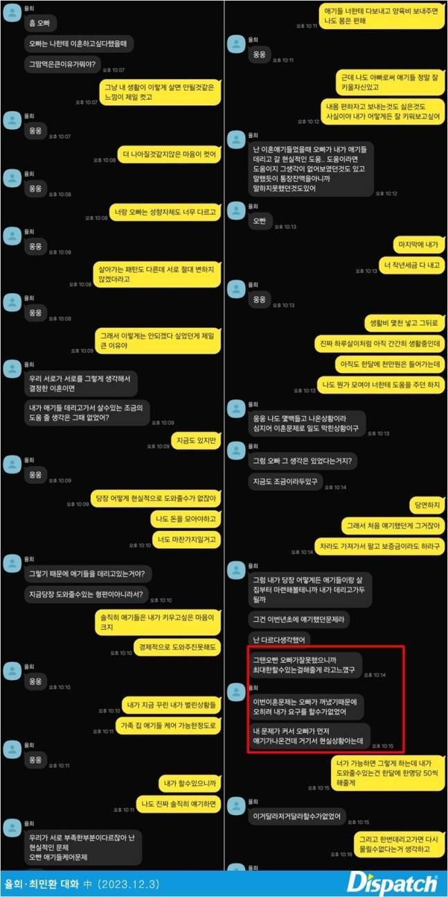 [정보/소식] [디스패치] "이혼 사유는, 가출이었다"…최민환, 율희의 육아해태 (인터뷰) | 인스티즈