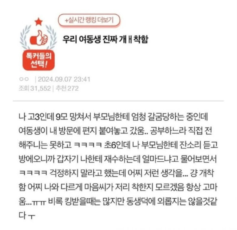 내 여동생 진짜 개 착함