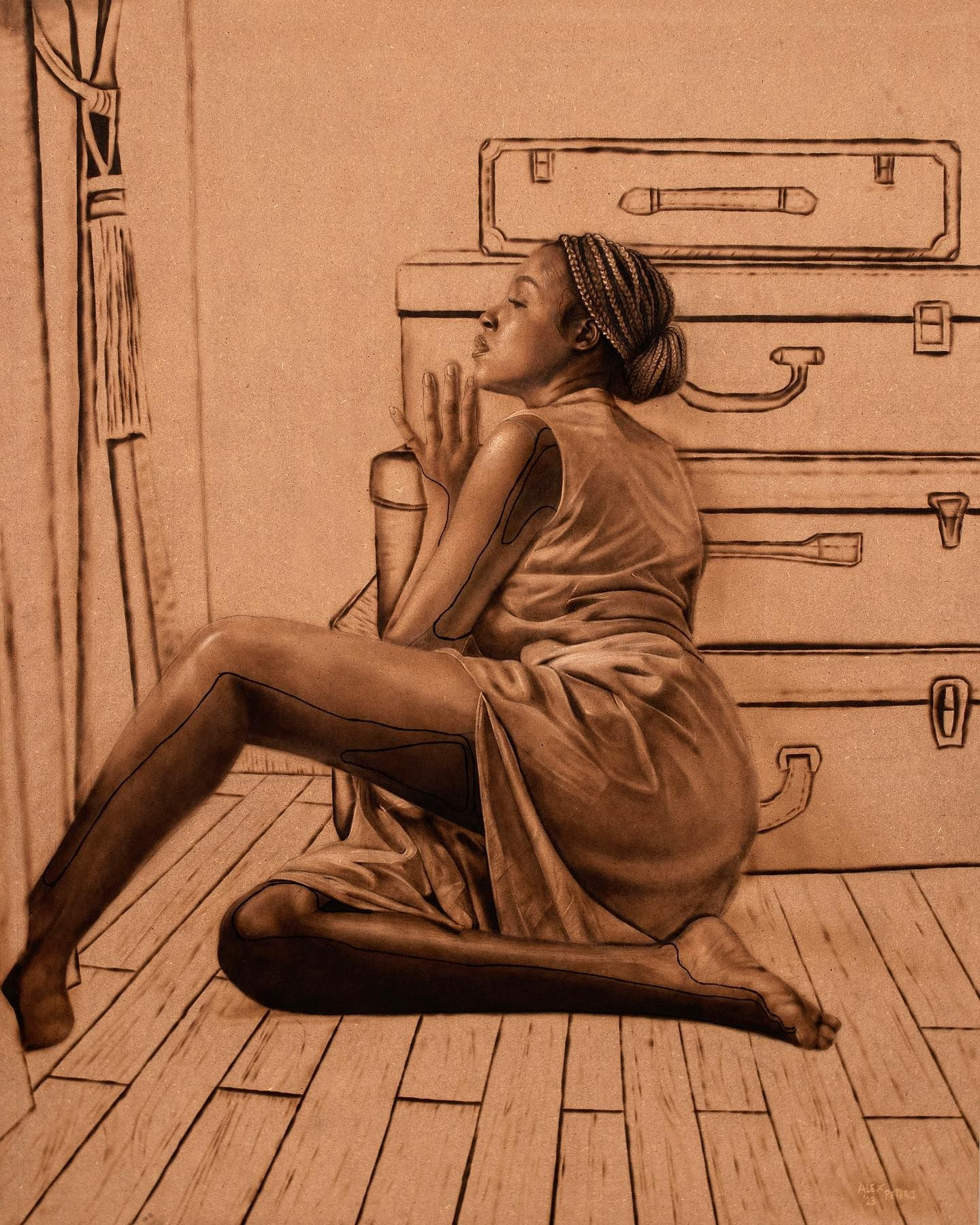 불로 태워서 만든 극사실주의 그림 | 인스티즈