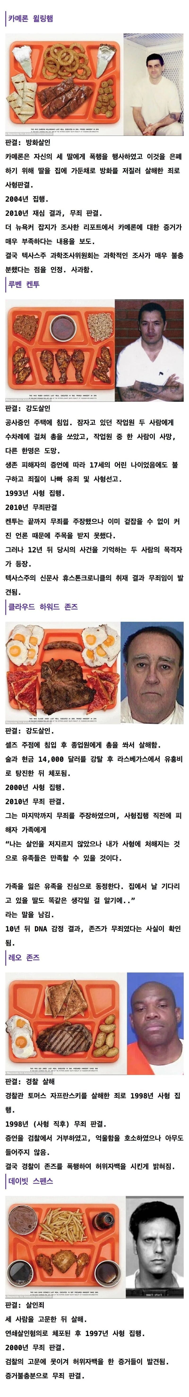 사형수 5명이 원한 마지막 식사 | 인스티즈