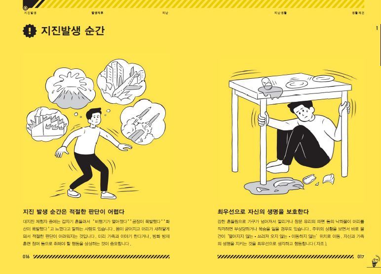 일본에서 만든 한국어버전 지진대비 메뉴얼