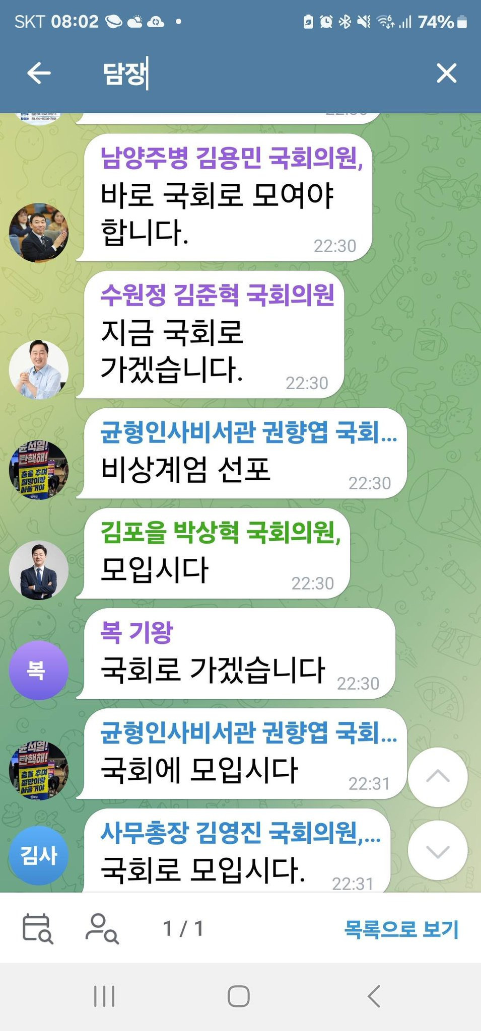 계엄 직후 더불어민주당/국힘/조국혁신당 텔레그램 대화들.jpg | 인스티즈