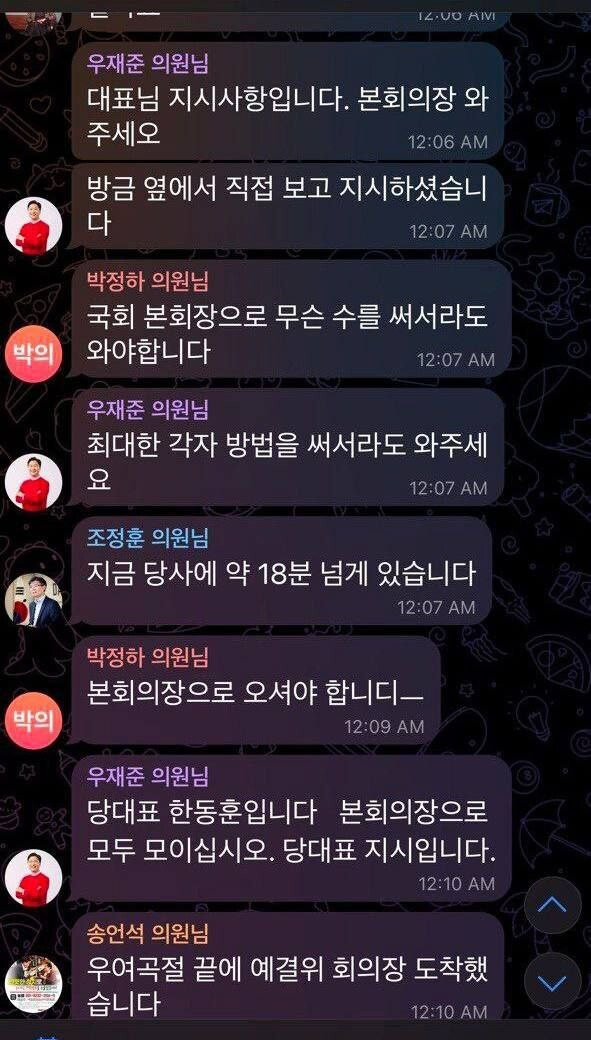 계엄 직후 더불어민주당/국힘/조국혁신당 텔레그램 대화들.jpg | 인스티즈