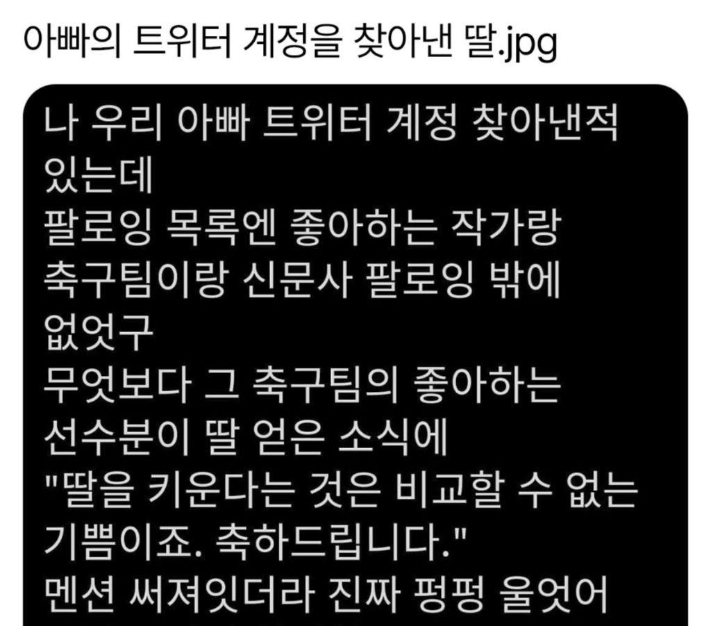  아빠의 트위터 계정을 찾아낸 딸