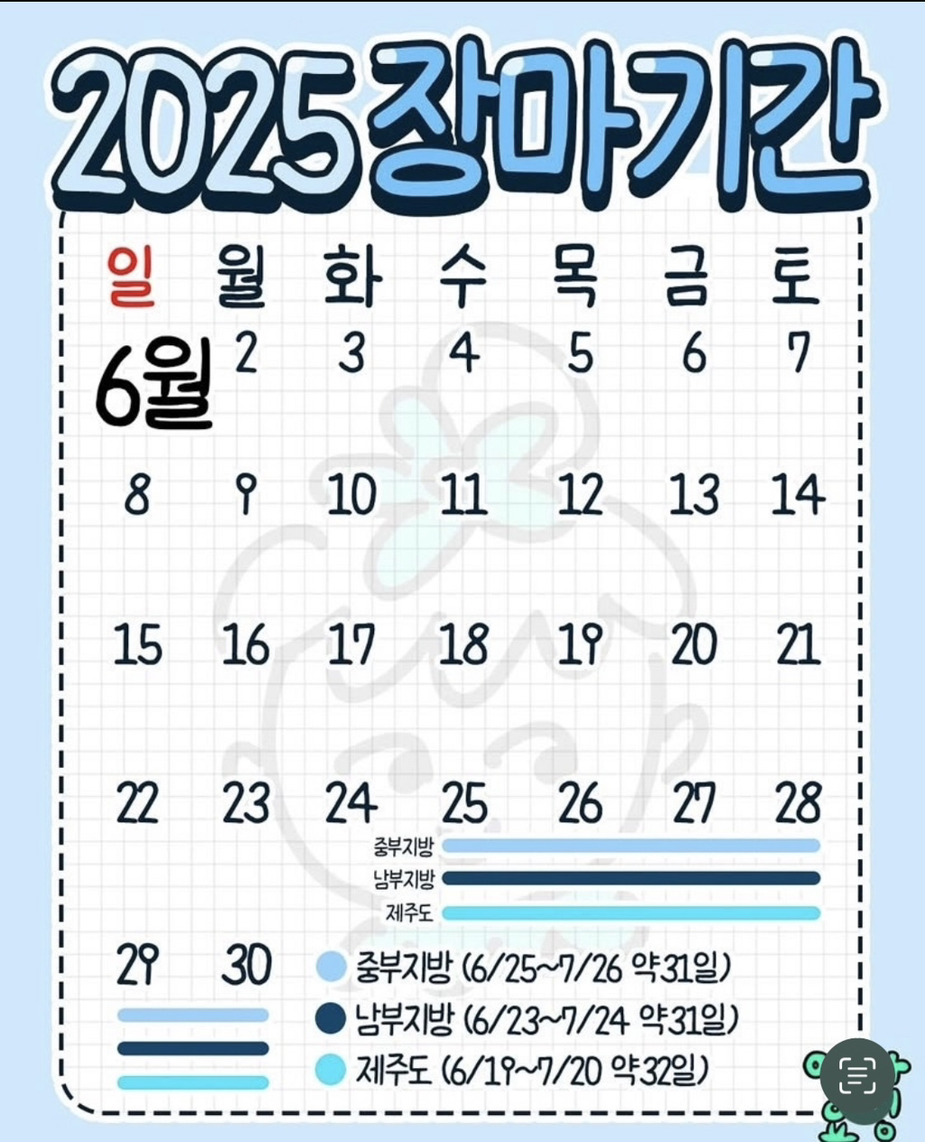  2025 장마기간2