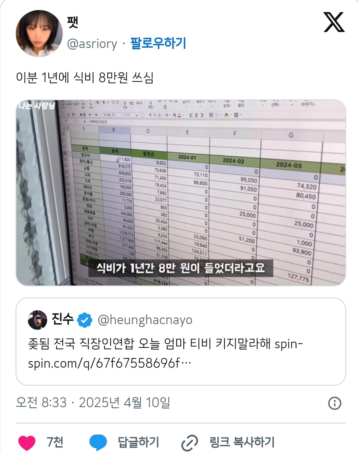 전국 직장인연합 오늘 엄마 티비 키지말라해 .twt | 인스티즈