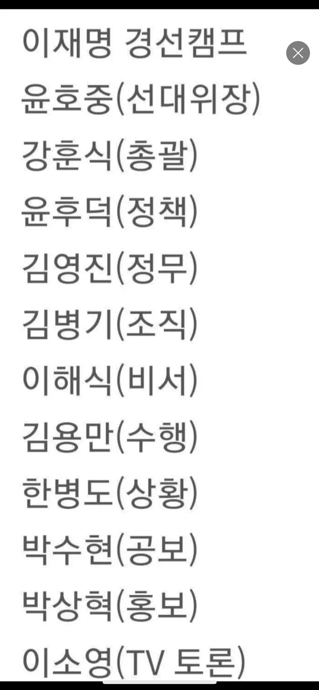 이재명 경선캠프 라인업 (대선 본선캠프 아님) | 인스티즈