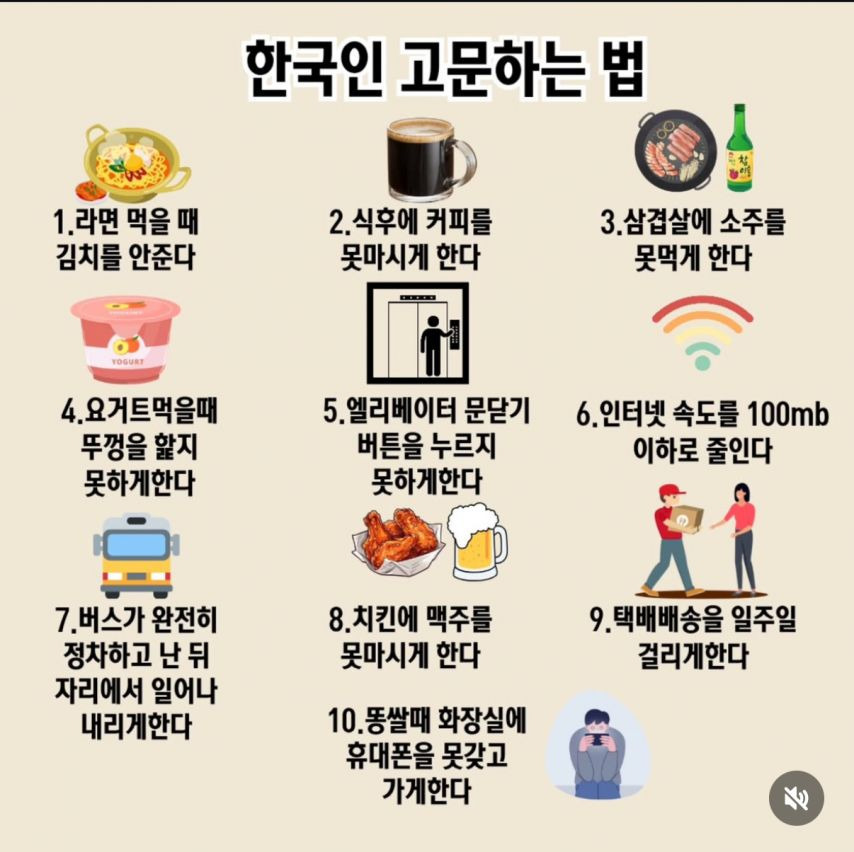  한국인 고문하는 법